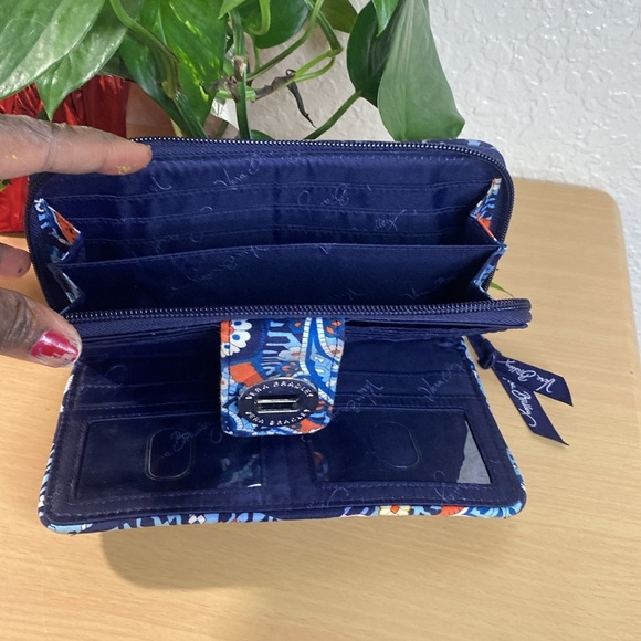 Vera Bradley Blue and Orange Patterned Wallet - Picture 2 of 8